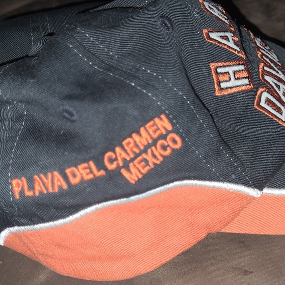 Used Orange/Black Playa Del Carmen Harley Davidson Baseball Style Hat - Picture 7 of 7